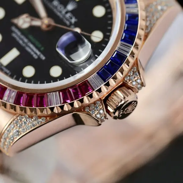 Rolex GMT-Master II 126755SARU 'SARU' Rose Gold Black Dial Diamond Bezel - Image 4