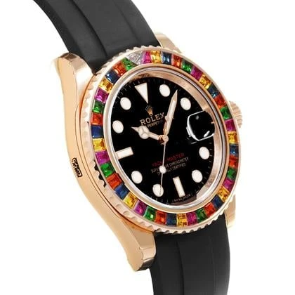 Rolex Yacht-Master 40 116695SATS Rose Gold Black Dial Rainbow Bezel - Image 5